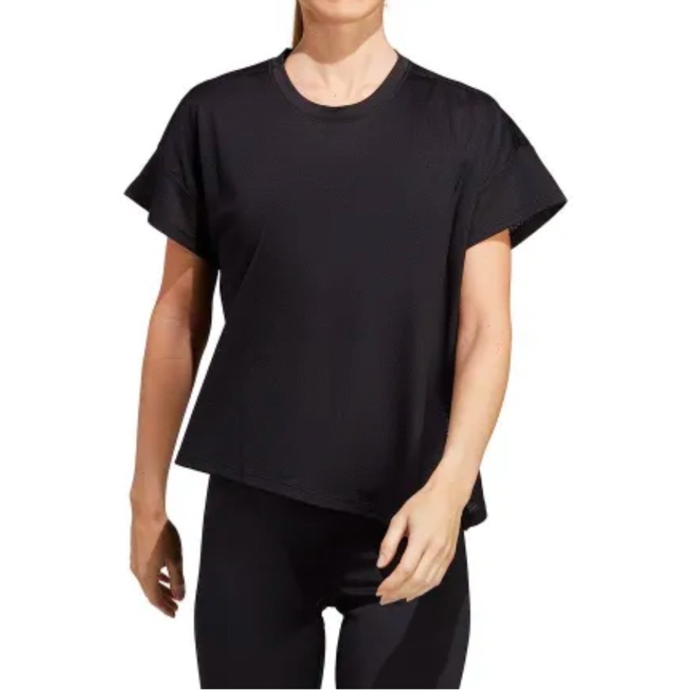 New Adidas HIIT QB Tshirt Mesh Asymmetrical Top Small